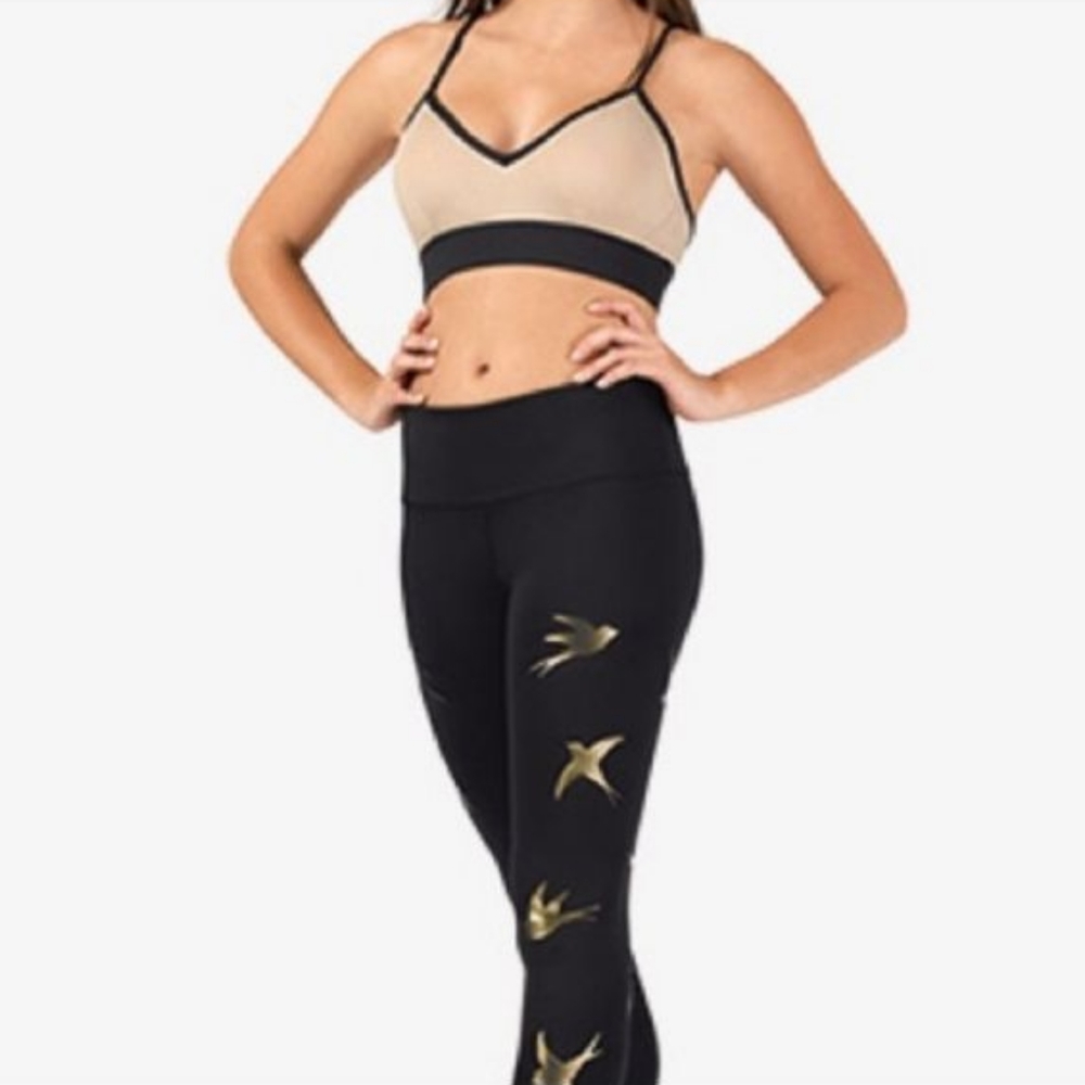 Noli Yoga Leggings Impact Gold Bird, Black, Medium